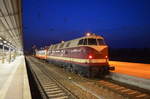 Der Lückenfüller auf letzter Fahrt auf der Pfefferminzbahn bis Naumburg ,EBS - Erfurter Bahnservice Gesellschaft mbH 118 719-4 (228 719-1) im Bahnhof Naumburg 02.03.2018 