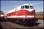 Fahrzeugausstellung am 21.9.1997 in Aachen West anläßlich des Tag des Lokführers:  Großdiesellok DR 118770