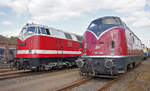 Die ,,Deutsche Einheit'' ermöglichte das Treffen der Lokomotiven 118 770-7 (Ost) und V 200 033 (West) am 29.04.2017 in Bochum.