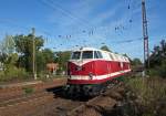 Lok 207(ehem.228 791) der MEG erreicht am 09.10.2009 den Bahnhof Leipzig-Wiederitzsch, um von dort aus gemeinsam mit anderen historischen Fahrzeugen zum Eisenbahnfest nach Weimar aufzubrechen.