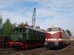 E44 108 aus Halle/Saale (DB-Museum) und 118 586-7 der Eisenbahnfreunde Staßfurt e.V.