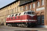 118 692-3 der Dampflokfreunde Salzwedel vor der Lokdienstleitung im Bw Wittenberge am 04.05.2013