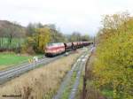 08.11.2013 DBV 93623 Nordhausen - Ellrich ( 228 321-6 Cargo Logistik Rail Service GmbH) bei der Durchfahrt duch den Bf. Woffleben