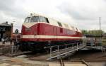 118 757 der EBS war bei den 3. Geraer Eisenbahnfrühling in Gera zusehen. Foto 03.05.2014 