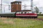 Sonderfahrt der Press zum Bahnhofsfest in Putbus mit der Schlusslok 18 770, hier bei der Vorbeifahrt am ehm.