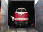 DB Museum 118 749-1 am 06.04.2015 im Eisenbahnmuseum in Arnstadt.