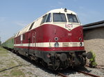 MEG 202 (228 504-7) sah man am 06.06.15 mit dem DDR Katastrophenzug zum Eisenbahnfest in Stassfurt.