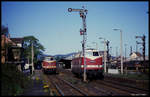 Gleich zwei 118ner traf ich am 2.5.1990 im Bahnhof Löbau an.