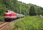 Am 22.08.21 fuhr CLR 229 181-3 mit dem RE 16597  Schwarzatal-Express  von Erfurt Hbf nach Katzhütte. Hier ist der Zug in Schwarzburg zu sehen.