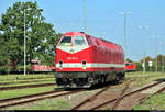 Auf 229 181-3 (119 181-6) der Cargo Logistik Rail Service GmbH werden Führerstandsmitfahrten im DB Werk Dessau (DB Fahrzeuginstandhaltung GmbH) während des Tags der offenen Tür
