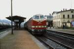 219 179-9 im Frühjahr 1997 im Bahnhof Nossen