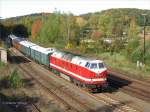  U-Boot  119 158 ( Goliath ) mit dem Berliner Sonderzug aus Dbeln kommend bei Einfahrt in Nossen - 24.10.2006  