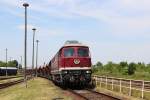 130 101-9 hier vor einem Schotterzug in Staßfurt am 06.06.15 zum Eisenbahnfest.