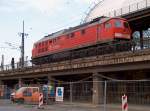  Ludmilla  232 277 bei Durchfahrt in Dresden-Hbf.