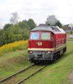 Die einen kommen, die anderen gehen. Fr 130 004-3 hie es gegen 15 Uhr schon wieder abschied nehmen vom Dampflokwerk Meiningen. Aufgenommen am 01.09.2012 zu den 18. Meininger Dampfloktagen.