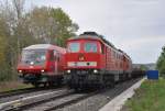 232 589 + 618 werden am 09.05.2012 in Vilseck von 610 006 berholt