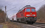 Ludmilla 232 668-4 mit dem Kalkzug am 17.02.2021 in Lintorf.