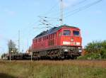 232 571-0 vor dem FE45429 kurz hinter dem Hp Stralsund Grnhufe.
