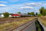 132 426 NRE mit einem Kesselzug bei Pechbrunn Richtung Marktredwitz, 13.09.2021