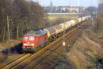 232 691-6 mit einem Tankwagenzug zwischen Gelsenkirchen-Buer und Gladbeck