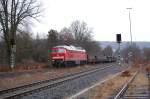 BR 232 592-6 fuhr am 20.03.10 mit diesem Millitrzug von Schnhauser Damm nach Holzminden durch den Hp Bad Driburg.