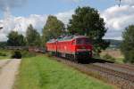 232 589 und 461 mit Stahlbrammenzug nach Sulzbach-Rosenberg Htte am 17.09.2010 bei Sulzbach-Rosenberg.