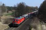 DB Railion 232 589-2 vor Ganzzug Richtung Nrnberg, KBS 860 Nrnberg - Pegnitz - Hof / Cheb, fotografiert bei Neuhaus (Pegnitz) am 29.03.2011
