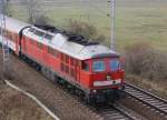 20.11.2011 232 524-9 mit EC 178 vor Passow Richtung Tantow / Stettin.