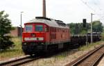 232 534-8 mit Res Ganzzug voller Drahtrollen am 06.07.2012 durch Rathenow