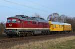 232 223-8 mit Bauzug am 08.04.2013 bei Woltorf