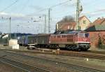 232 118 mit TEF 43884 (Rostock–Maschen) am 27.03.1994 in Lneburg