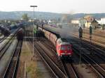 232 437 mit Leer-Kohlezug in Schwandorf (19.10.2006)