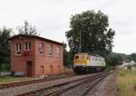 SGL V 300.18 kam mit einem Bauzug am 19.08.13 nach Weischlitz/V.