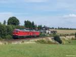 232 510-7 und 232xxx sind als Lz bei Limbach im Vogtland unterwegs. Datum: 22.08.2008