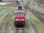 BR 232 in Berlin Wrg Bereich ehem. B9 wartet auf einen TALGO der seit 13.12.2009 zur Geschichte der DB Ag gehrt. Hier im April 2008 noch voll im Geschehen.