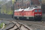 232 589 und 232 262 rangieren am 17.04.2011 in Reichenbach(Vogtl.).