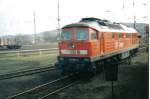 Die 4000 PS lok 232 800 im Bahnhof Blankenburg(Harz).Bild vom 18.04.2002.