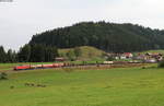 232 528-0 mit dem EZ 45192 (Hall in Tirol-Bludenz) bei Harbatshofen 29.8.18