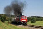 232 618 mit dem Unkraut-Spritzzug Rabz 69677 bei Riedles (24.06.2007)