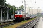 DB 232 092-7 mit Waggons Anklam durch am 03.07.2019