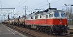 DB Cargo AG mit  232 092-7  (NVR-Nummer  92 80 1232 092-7 D-DB ) mit Kesselwagenzug (Kreideschlamm) am 13.02.20 Bf. Flughafen Berlin Schönefeld.