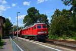 232 093-5 kommt mit einem leeren Sodazug aus Bernburg durch Biendorf gen Köthen gefahren.