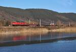 232 280 mit dem Umleiter Könitz-Saalfeld EZK 53239 zu sehen am 31.01.21 in Etzelbach Richtung Saalfeld.
