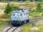 Die STRABAG Ludmilla 232 105-9 ( 9280 0232 105-9 D-BRS ) auf dem Weg in den Holzbahnhof von Gera am 20.9.2021
