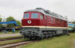 DB 132 618-0 beim Familienfest der Magdeburger Eisenbahnfreunde, am 06.05.2023 im Wissenschaftshafen Magdeburg.