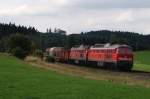 232 673 und 232 195 mit dem Arlbergumleiter CFN 45197 bei Riedles (21.08.2008)