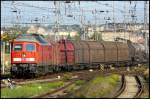 232 403-6 durchfhrt mit FE 45429 von Rostock-Seehafen nach Szczecin Port Centralny am 04.09.2008 den Hbf Stralsund.