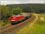 232-255 mit der Leistung von Cheb nach Nrnberg Rbf. in der Nhe von Ranna fotografiert.(Pegnitztalbahn,17.08.2009)