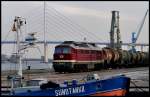 Hafenimpression- 232 004-2 im Nordhafen von Stralsund.  am 05.12.08 