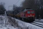 233 525-5 mit einem Gterzug bei der Durchfahrt durch Hannover-Ahlten am 30.01.10 